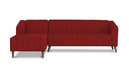 Adorn India Premium Laurel L Shape 6 Seater Sofa Set (LHS) (Red)