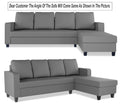 Chandler Plain L Shape 6 Seater Sofa Set RHS (Grey)