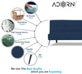 Adorn India Benjamin 3 Seater Sofa Cum Bed (Blue) (3 Year Warranty)