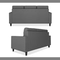 Adorn India Darcy L Shape 4 Seater Sofa Set (Grey) (3 Year Warranty)