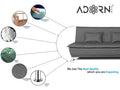 Adorn India Arden 4 Seater Rhombus Sofa Cum Bed 4 X 6 (Grey) (3 Year Warranty)