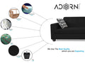 Blazer L Shape 6 Seater Sofa Set (Right Side) (Black)