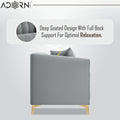 Adorn India Premium Mystic - 3 Years Warranty - 3 Seater Sofa Velvet Suede Fabric - Grey