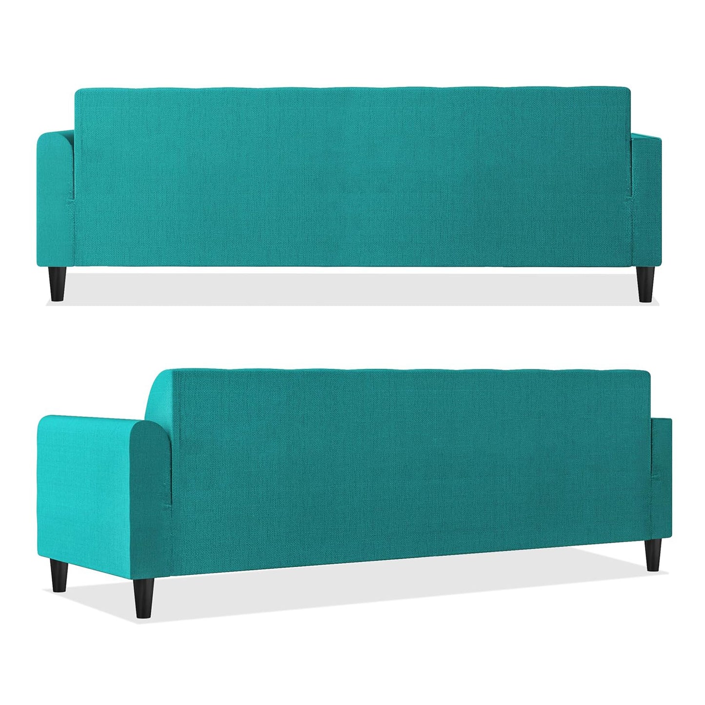 Adorn India Wood Rio Elegant L Shape 5 Seater Sofa Set (LHS) (Aqua Blue)