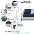 Ashley Digital Print Leatherette Fabric L Shape 5 Seater Sofa Set RHS (Blue & White)