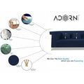 Premium Raygan L Shape 6 Seater Sofa Set Right Side (Velvet Fabric Colour Blue)
