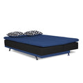 Adorn India Arden 4 Seater Rhombus Sofa Cum Bed 4 X 6 (Blue & Black) (3 Year Warranty)