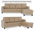 Chandler Plain L Shape 6 Seater Sofa Set RHS (Beige)