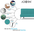 Adorn India Benjamin 3 Seater Sofa Cum Bed (Aqua Blue) (3 Year Warranty)
