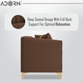 Adorn India Premium Mystic - 3 Years Warranty - 3 Seater Sofa Velvet Suede Fabric - Brown
