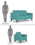 Adorn India Hallton Plain 3+1+1 5 Seater Sofa Set (Aqua Blue) (3 Year Warranty)
