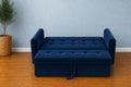 Adorn India Premium Mystic - 3 Years Warranty - 3 Seater Sofa Cum Bed Velvet Suede Fabric - Blue