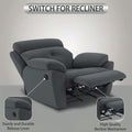 Adorn India Premium Majestic 1 Seater Recliner Manual Sofa Chair | Dark Grey Suede Velvet Fabric | Soft Padded Back Rest & Handrest | Living Room Recliner Chair | 3 Years Warranty
