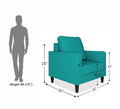 Adorn India Chandler Decent 1 Seater Sofa (Aqua Blue) (3 Year Warranty)