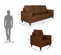 Adorn India Chandler Decent 3+1+1 5 Seater Sofa Set (Brown) (3 Year Warranty)