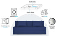 Adorn India Easy Three Seater Sofa Cum Bed Alyn 6'x 6' (Dark Blue)