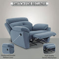 Adorn India Premium Majestic 1 Seater Recliner Manual Sofa Chair | Grey Suede Velvet Fabric | Soft Padded Back Rest & Handrest | Living Room Recliner Chair | 3 Years Warranty