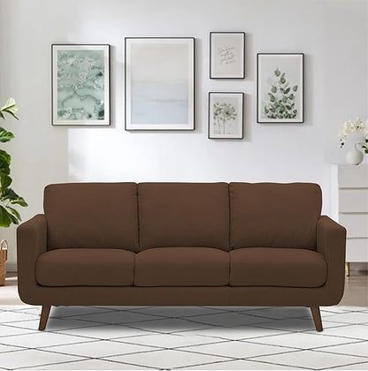 Adorn India Damian 3 Seater Sofa (Brown)