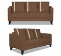 Adorn India Chandler Plus 3+2 5 Seater Sofa Set (Brown) (3 Year Warranty)
