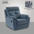 Adorn India Premium Majestic 1 Seater Recliner Manual Sofa Chair | Grey Suede Velvet Fabric | Soft Padded Back Rest & Handrest | Living Room Recliner Chair | 3 Years Warranty