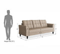 Adorn India Maddox Tufted 3 Seater Sofa (Beige) (3 Year Warranty)