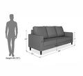 Adorn India Chandler Decent 3 Seater Sofa (Grey) (3 Year Warranty)