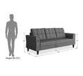 Adorn India Maddox Tufted 3 Seater Sofa (Grey) (3 Year Warranty)