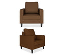 Adorn India Chandler Decent 3+1+1 5 Seater Sofa Set (Brown) (3 Year Warranty)