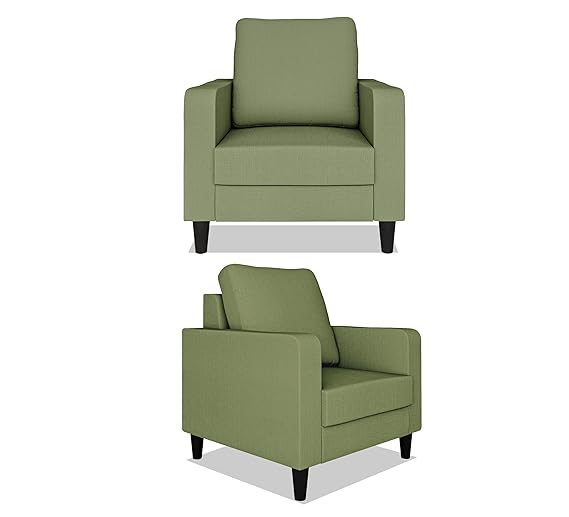 Adorn India Chandler Decent 3+1+1 5 Seater Sofa Set (Green) - Wood