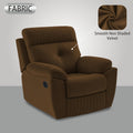 Adorn India Premium Majestic 1 Seater Recliner Manual Sofa Chair | Brown Suede Velvet Fabric | Soft Padded Back Rest & Handrest | Living Room Recliner Chair | 3 Years Warranty