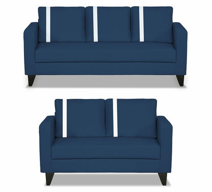 Adorn India Chandler Plus 3+2 5 Seater Sofa Set (Blue)