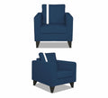 Adorn India Chandler Plus 3+1+1 5 Seater Sofa Set (Blue) (3 Year Warranty)