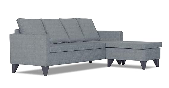 Adorn India Jonas Decent L Shape 5 Seater Sofa Set (Right Hand Side) (Grey)