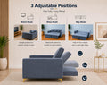 Adorn India Premium Mystic - 3 Years Warranty - 3 Seater Sofa Cum Bed Velvet Suede Fabric - Grey