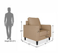 Adorn India Chandler Decent 1 Seater Sofa (Beige) (3 Year Warranty)