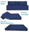 Adorn India Easy Three Seater Sofa Cum Bed Alyn 6'x 6' (Dark Blue)