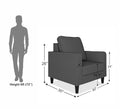 Adorn India Chandler Decent 1 Seater Sofa (Grey) (3 Year Warranty)