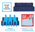 Adorn India Easy Three Seater Sofa Cum Bed Alyn 6'x 6' (Dark Blue)