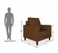 Adorn India Chandler Decent 1 Seater Sofa (Brown) (3 Year Warranty)