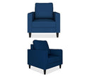 Adorn India Chandler Decent 3+1+1 5 Seater Sofa Set (Blue)(3 Year Warranty)