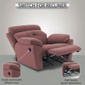 Adorn India Premium Majestic 1 Seater Recliner Manual Sofa Chair | Pink Suede Velvet Fabric | Soft Padded Back Rest & Handrest | Living Room Recliner Chair | 3 Years Warranty
