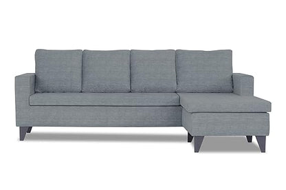 Adorn India Jonas Decent L Shape 5 Seater Sofa Set (Right Hand Side) (Grey)