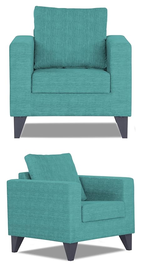 Adorn India Hallton Plain 3-1-1 Five Seater Sofa Set (Aqua Blue)