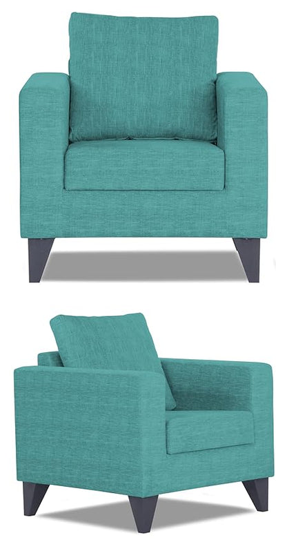 Adorn India Hallton Plain 3-1-1 Five Seater Sofa Set (Aqua Blue)