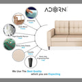Adorn India Darcy L Shape 4 Seater Sofa Set (Beige) (3 Year Warranty)