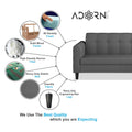 Adorn India Rio Elegant L Shape 5 Seater Sofa Set (RHS) (Grey) (3 Year Warranty)