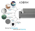 Adorn India Monteno L Shape 5 Seater Sofa Set RHS(Grey) (3 Year Warranty)