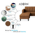 Rio Elegant L Shape 5 Seater Sofa Set (LHS) (Brown)