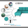 Darcy L Shape 5 Seater Sofa Set (LHS) (Aqua Blue)