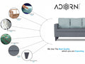 Adorn India Abington Stripes L Shape 5 Seater Sofa Set RHS (Grey) (3 Year Warranty)